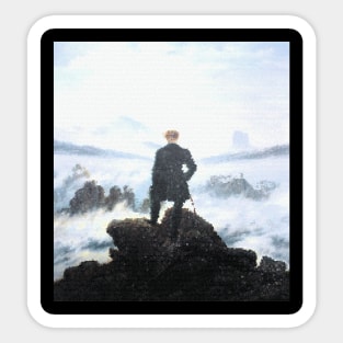 Wanderer above the Sea of Fog Pixels Sticker